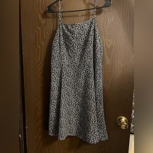 Black and white floral print sun dress